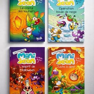 Mini-Jean Kids Book Set — Orange, Purple, Blue & Green Covers